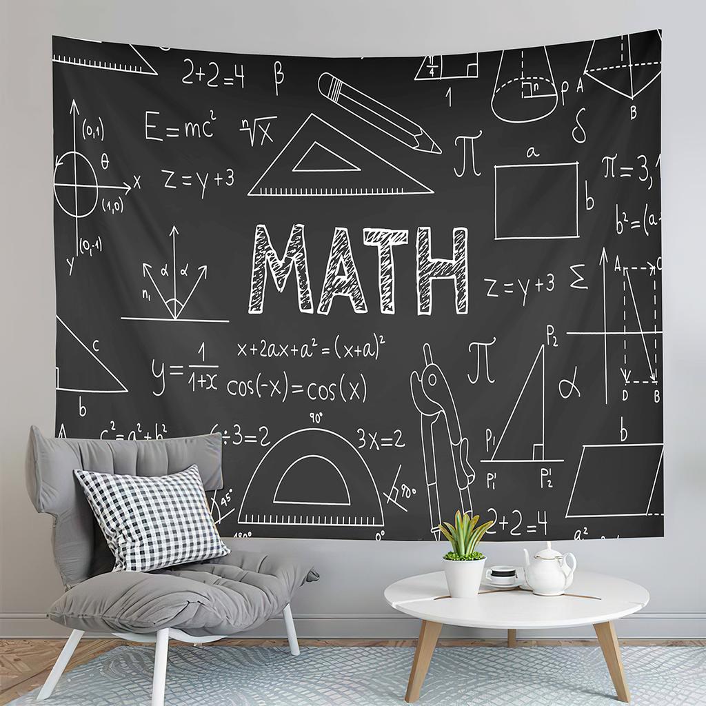 Mathematical Formula Tapestry Education Knowledge Poster Tapestry Art Wall Hanging Home Living Room Bedroom Dorm Tapestries