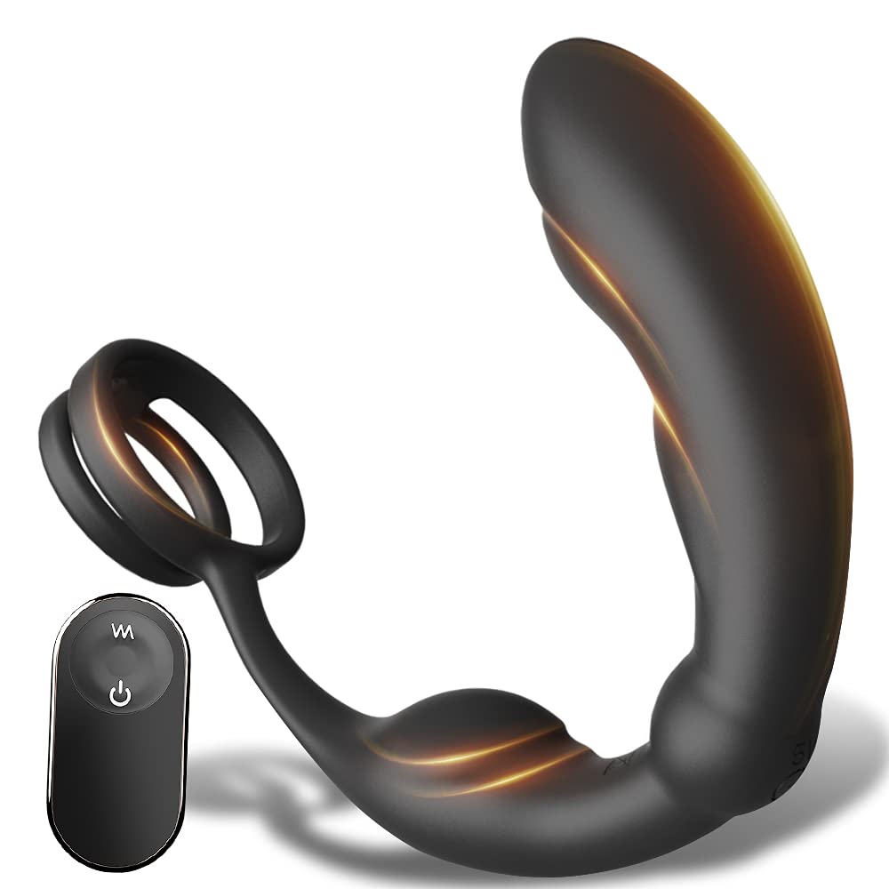 Kyosoo Anal Vibrator Anal Goods Prostate Massage the Limit 9 Vibration Modes Penis Ring Included 10M Remote Dildo Male Prostate Anaru Development Male