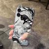 Black Cat Ink Painting Phone Case For iPhone 17 16 15 14 13 12 11 Pro Max XR XS MAX 7 8 PLUS INS Cat Ears Transparent Cover