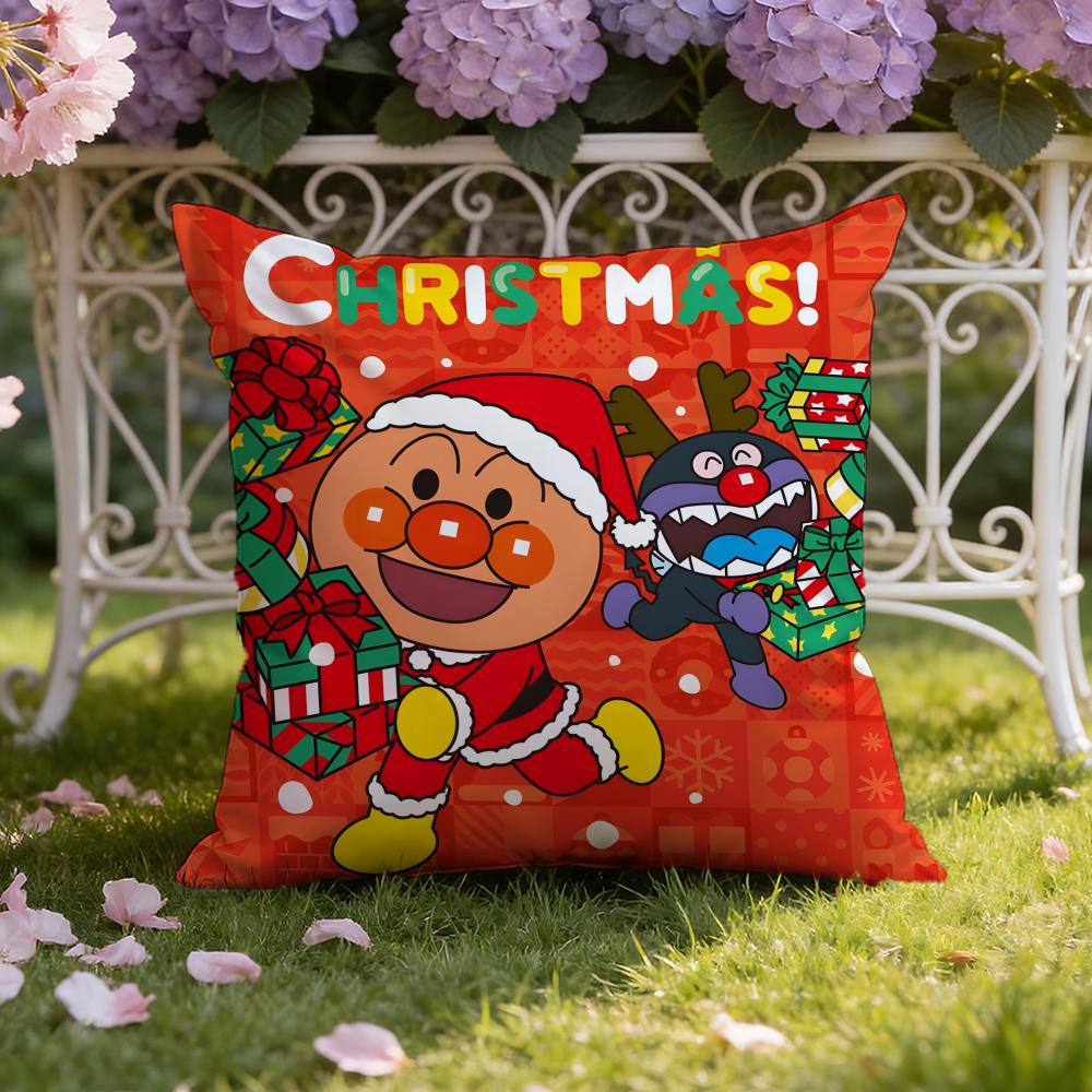 Cute A-Anpanman anime Cushion Cover Home & Car Dual-Scene Pillow Cover: Reversible for Premium Comfort