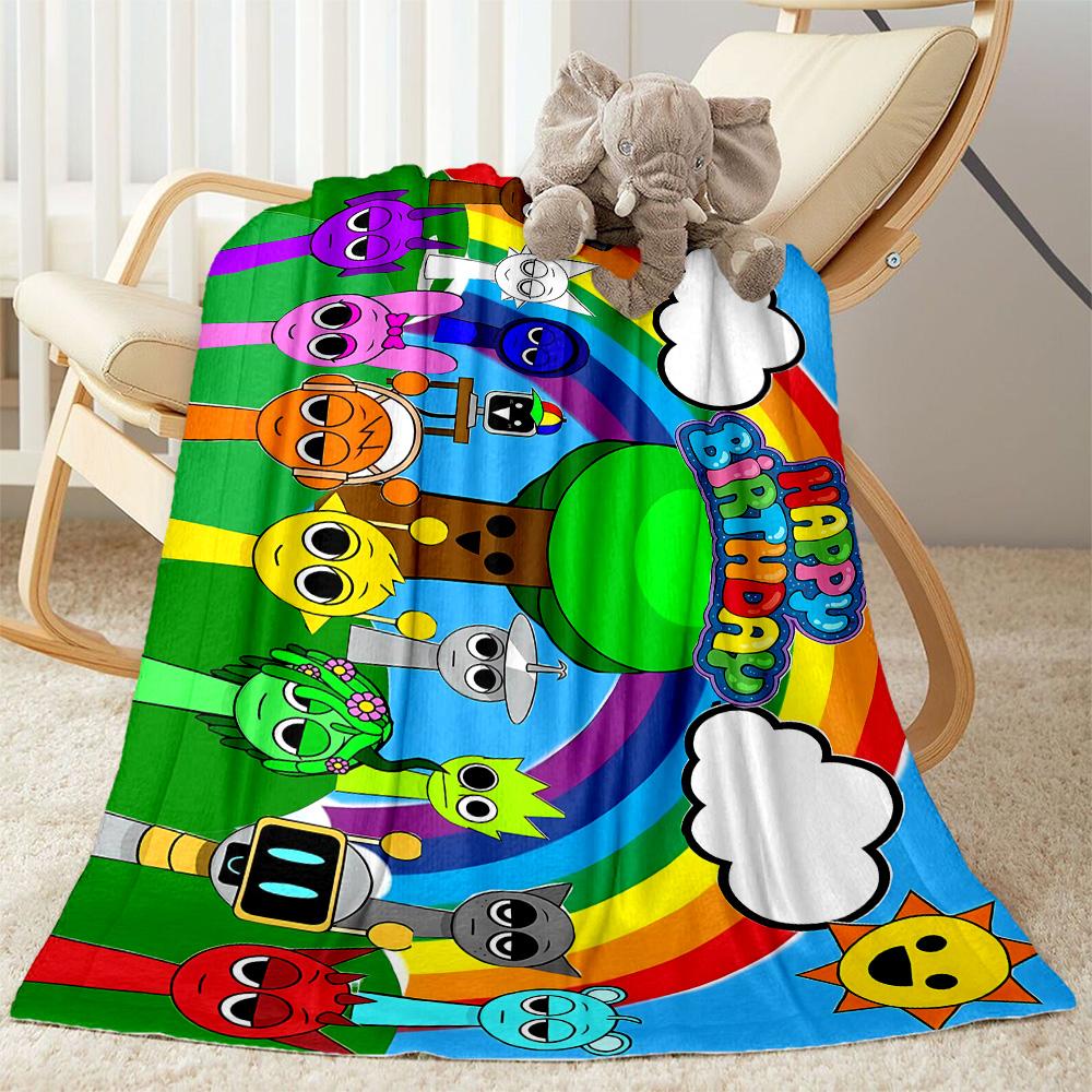 1pc Colorful Birthday Celebration blanket Soft and Warm for Sofa Office Camping Travel Livingroom Great Gift for Friends and Family Comfortable