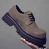 2025 spring Internet celebrity new casual leather shoes men's British style retro fashion trend leather shoes medium heel derby shoes