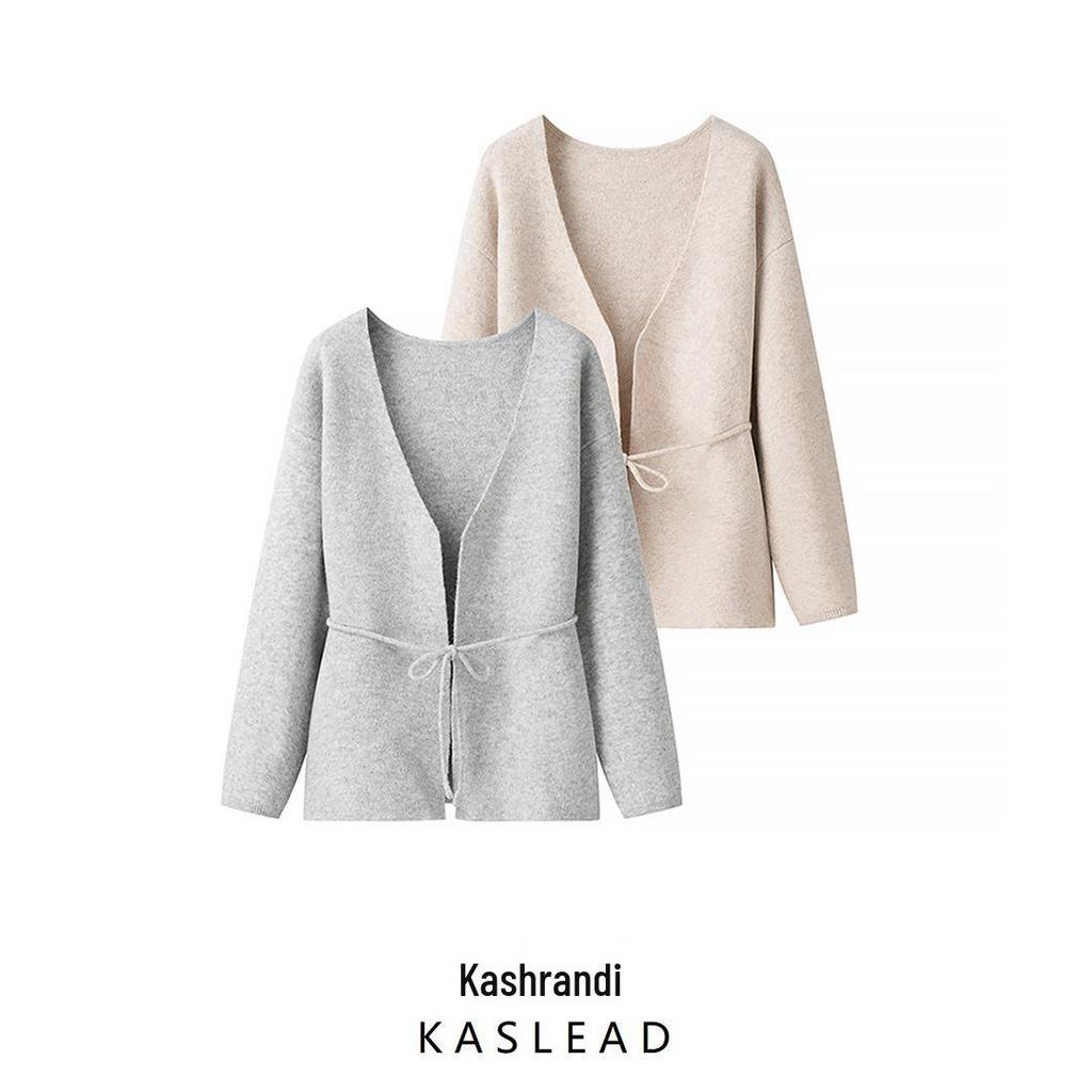 2024 Women's Winter Fashion: Versatile European & American Style Casual Tie Cardigan Sweater