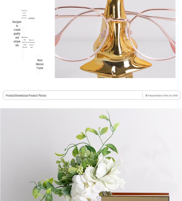 Contemporary Glasses Stand: Light Luxury Ornament for Hotel, Office, or Living Room