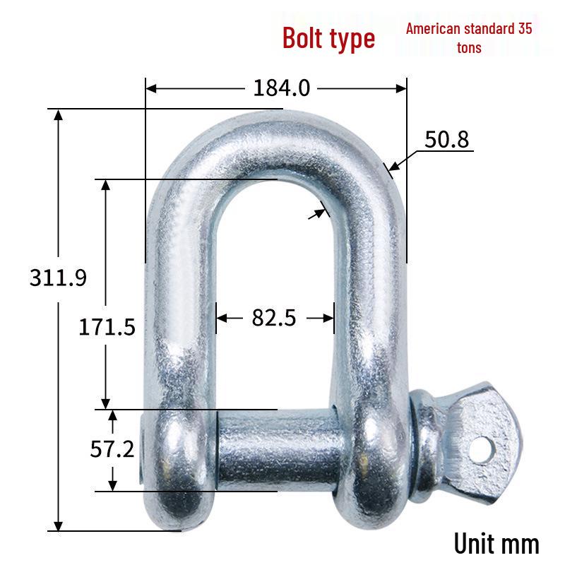 Chenghua Heavy Duty Galvanized D-Type Lifting Shackle Bow Bolt