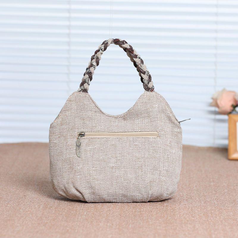 Damen Handtaschen mit Henkel Ethnischer Stil Gewebte Handtasche Mehrschichtige Kürbis-Tasche Lässige Mama-Tasche Große Kapazität 3D Canvas Handtasche