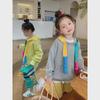 2023 Spring Girls' Color Contrast Hooded Sweatshirt: Trendy, Loose, and Comfy Korean Style Top for Baby Girls