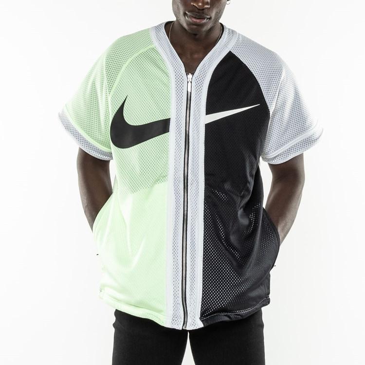 Nike Reversible Zip-Up Baseball Jacket With Short Sleeves Men Outerwear Black White Yellow AV8269-701