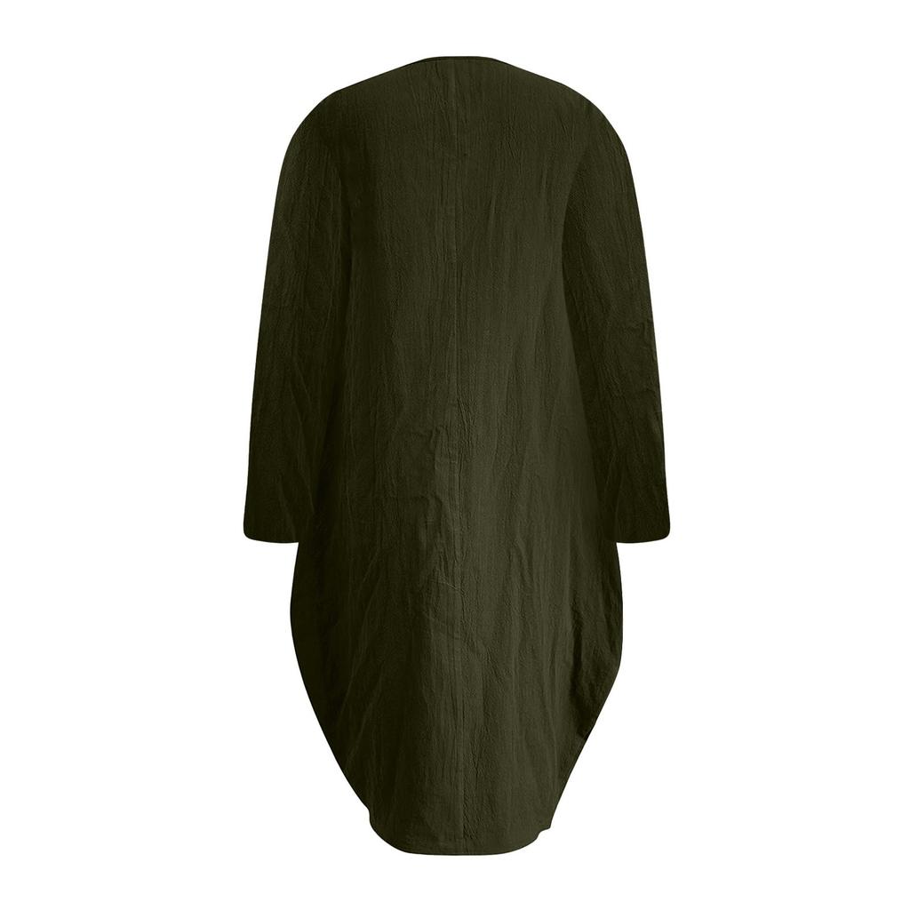 Damen-Kleid mit Taschen, lockeres Damen-Ausschnitt, lässig, langes Oberteil, Kleid in Übergröße