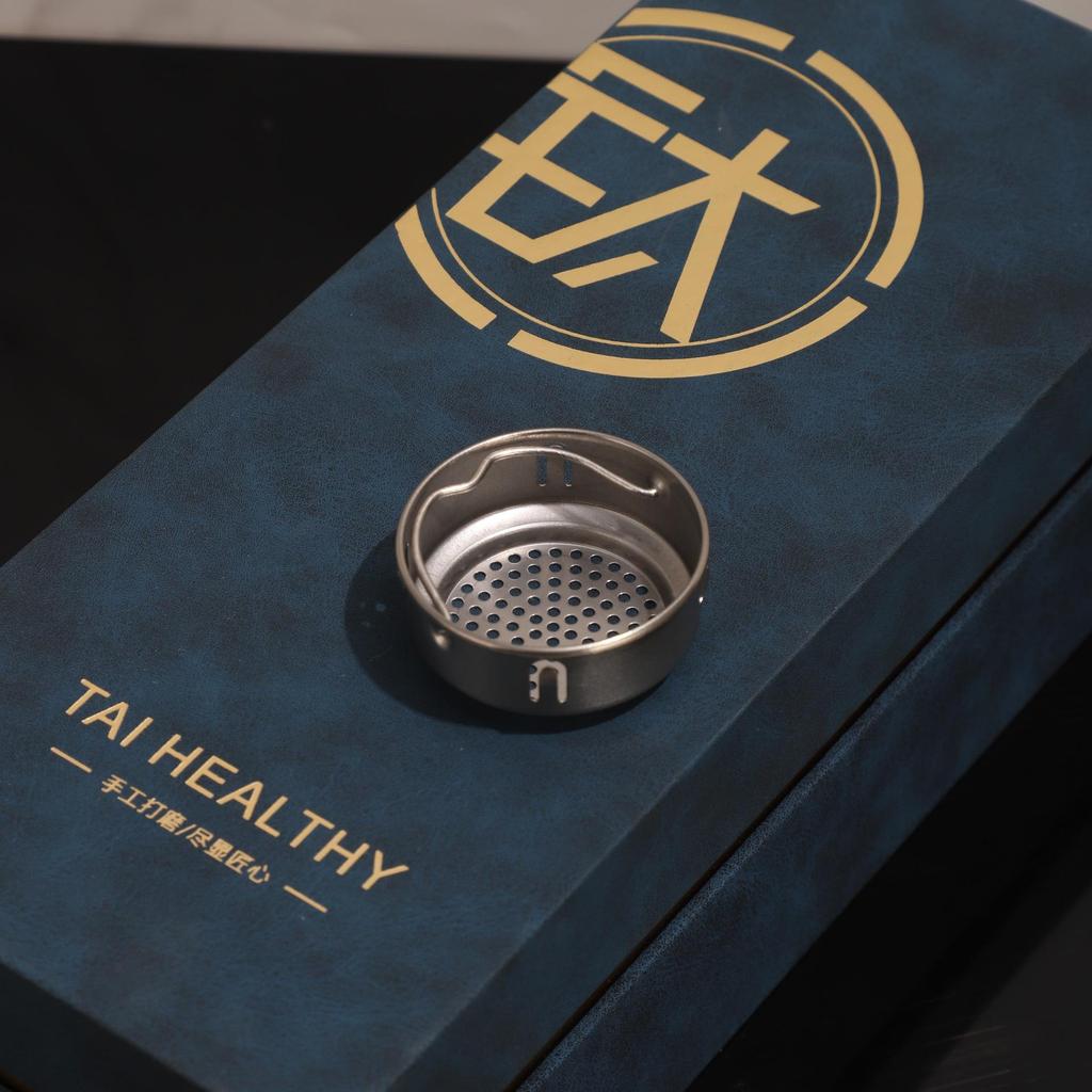 Pure Titanium Thermal Mug - High-End Straight Body Tea Cup with Portable Infuser, Luxury Business Gift Box Set.