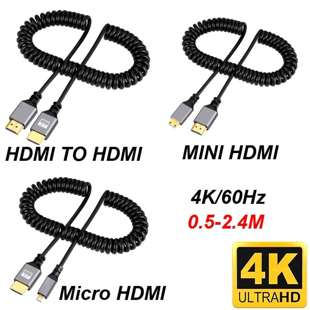 

4K 60HZ HDMI-Compatible Spring Cable Extension Male to Male Plug Cable 2