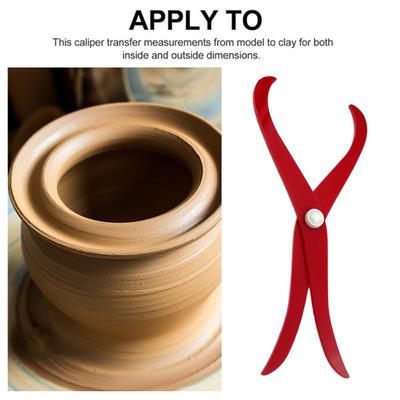 Yousheng Bent Leg Pottery Clay Caliper Portable Heavy Duty Acrylic Ceramic Measuring Clay Carving Shaping Sculpture Modeling Pottery Tools