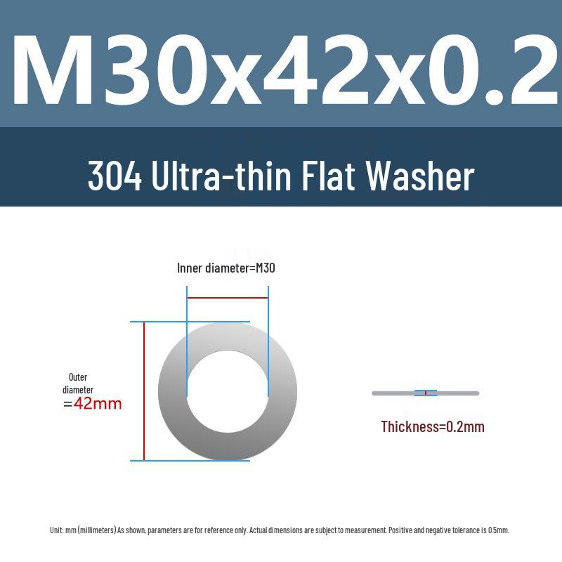 Yigu 304 Stainless Steel Flat Washer Shim Ring (Sizes M3, M4, M5, M8)
