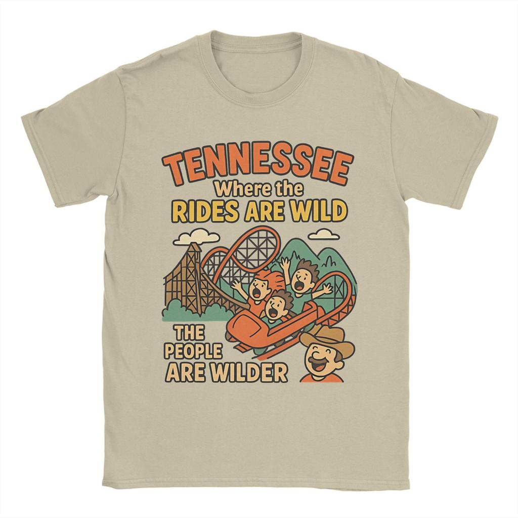 Tennessee TN Achterbahn Herren T-Shirts Einzigartiges T-Shirt Kurzarm Rundhals T-Shirt Reine Baumwolle Geschenkidee Kleidung