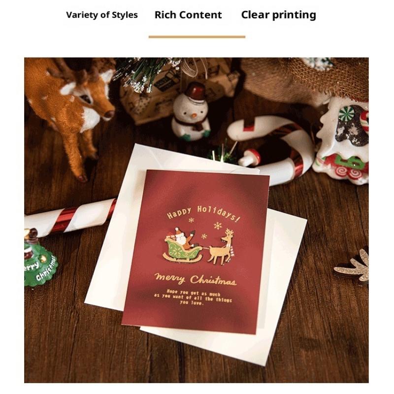 Merry Christmas Cards Set With Envelope New Year Wishes Christmas Gifts Decorative Greeting Xmas Postcards For Xmas 2026