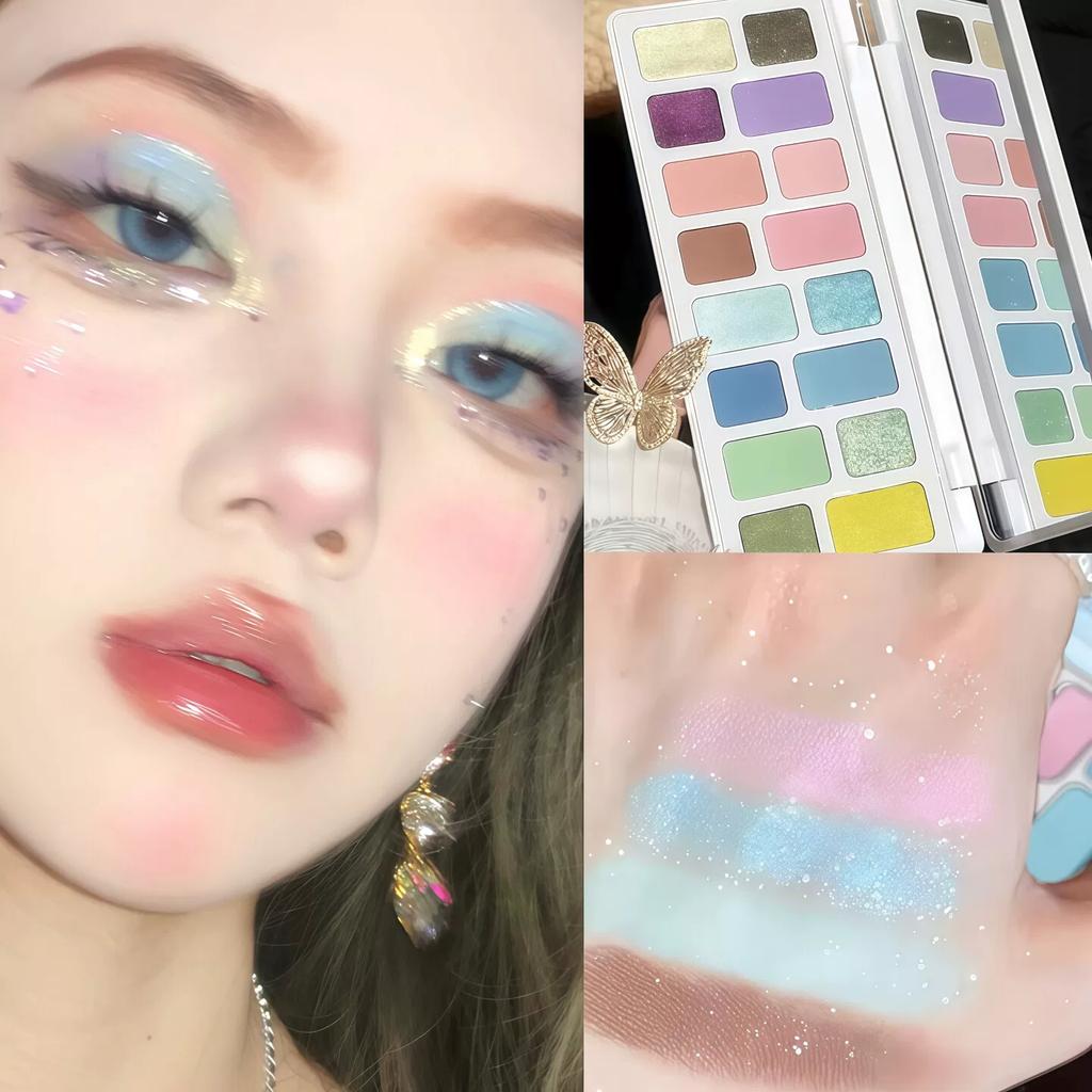 Summer Starts in One Second! Macaron Eyeshadow Palette with Multiple Colors, Matte and Vibrant Green Summer Dopamine Color Eyeshadow