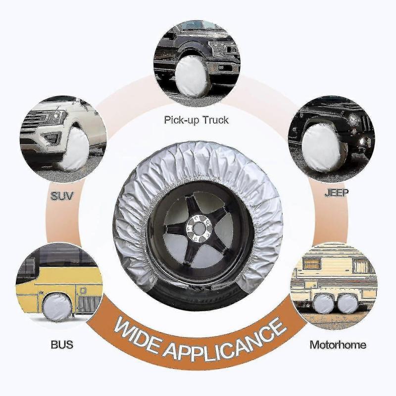 4 Pack Waterproof Tire Cover Spare Tyre Wheel Rv Trailer Camper Anti-corrosion Tyre Protector High Q
