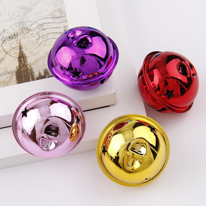 10-50Pcs 40mm Iron Christmas Bell Colorful Jingle Pendant For DIY Craft Material Ornament Making Supplies Xmas Decoration