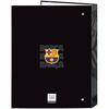Classeur - SAFTA - F.C. Barcelona - Noir - 4 anneaux - Résistant - Pour enfants