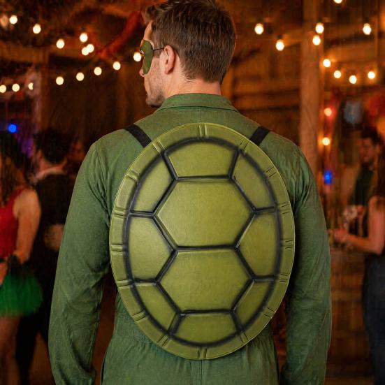 Interactive Parent Child Activity Prop Turtle Shell Costume for Kids, Halloween Ninja Cosplay Party Accessory, Adjustable Strap Back Pack EVA Backpack