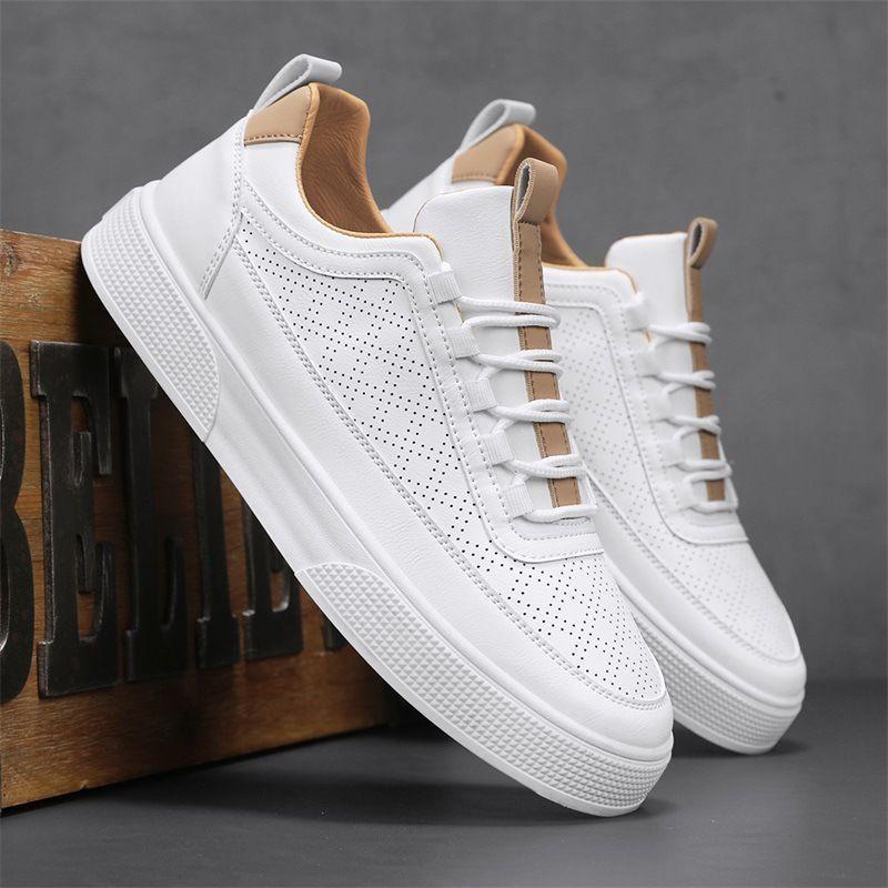 

Men s shoes 2025 summer new popular hollow breathable board shoes men s casual soft sole versatile white shoes mesh shoes 39