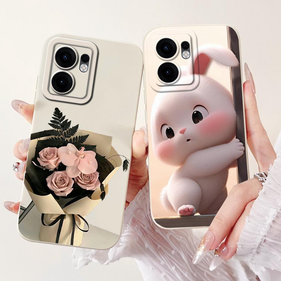 Für Oppo Reno 13F 4G CPH2701 5G CPH2699 Handyhülle Für Oppo Reno 13F Hülle Stoßfest Luxus Niedliche Katze Panda Mode Blumen Liebe
