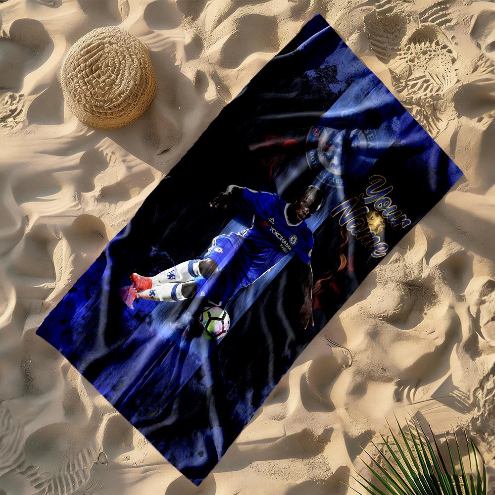Chelsea Fc Football Player Customize Text Beach Towel Soft Durable Quick-Dry Perfect for Traveling Yoga Camping and Swimming