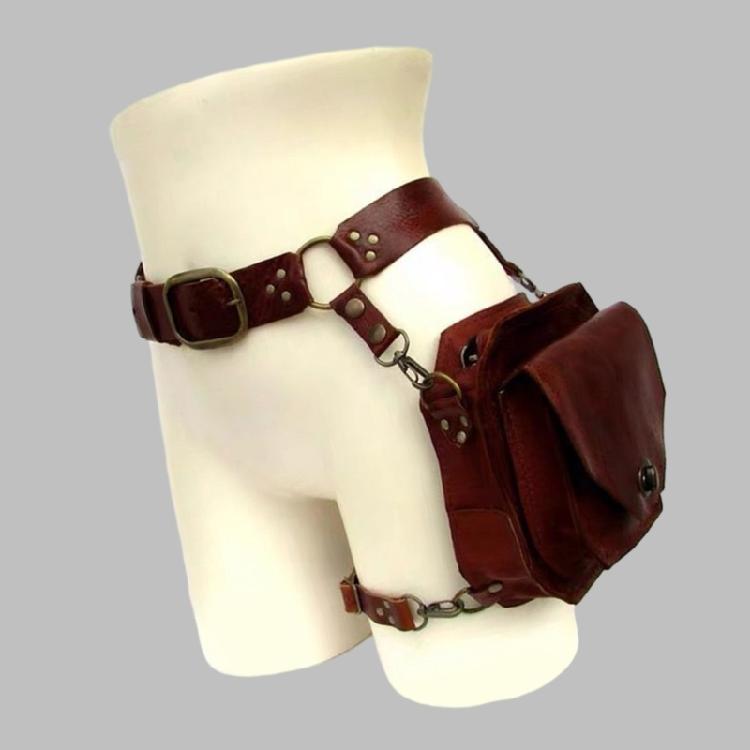 Medieval Waist Belt Drop Leg Bag Leather Waist Bag Motorcycle Waist Bag Halloween Costume Accessories for Women Women