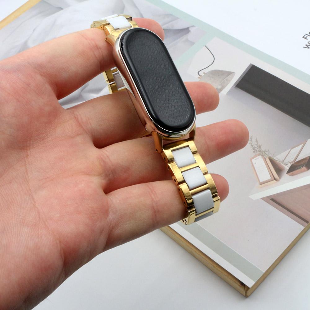 Ceramic Watchband for Xiaomi Smart Band 9 Strap Stainless Steel Bracelet Mi Band 8/9/10 Smartwatch Wristband Replacement for Man
