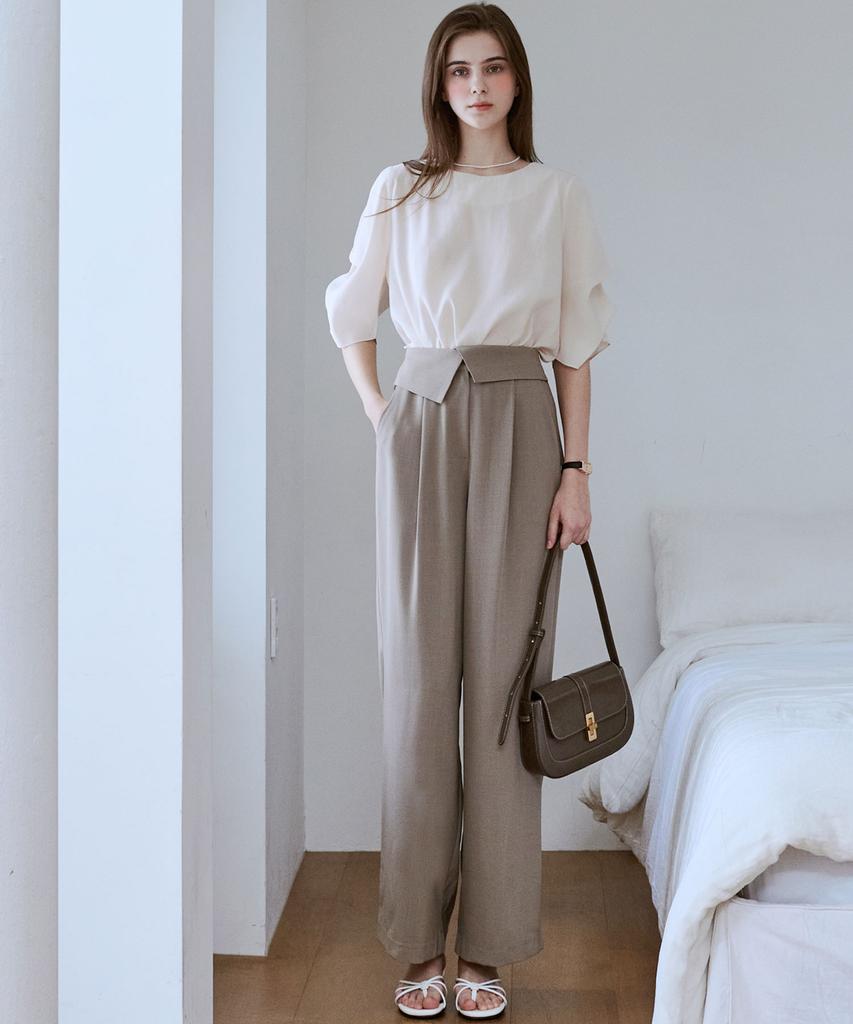 LUSIDA Terre Double-Pleat Wide Slacks_3 Colors