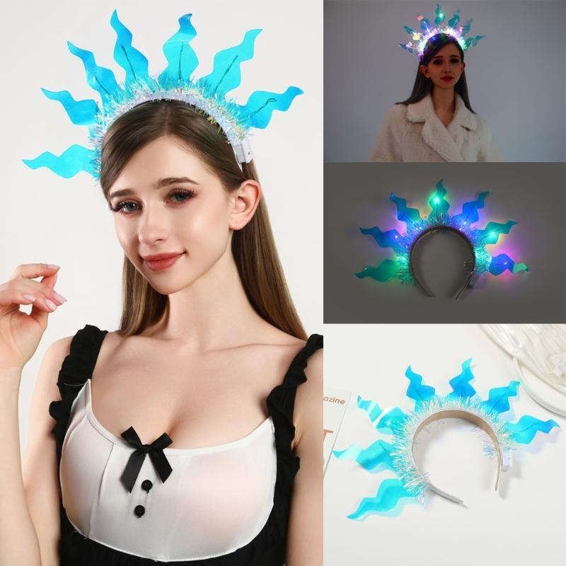 Blikající třpytivá čelenka Párty kostým Rozsvěcující se Disco párty Karaoke Foto rekvizity Párty Blingbling Obruč do vlasů Klub