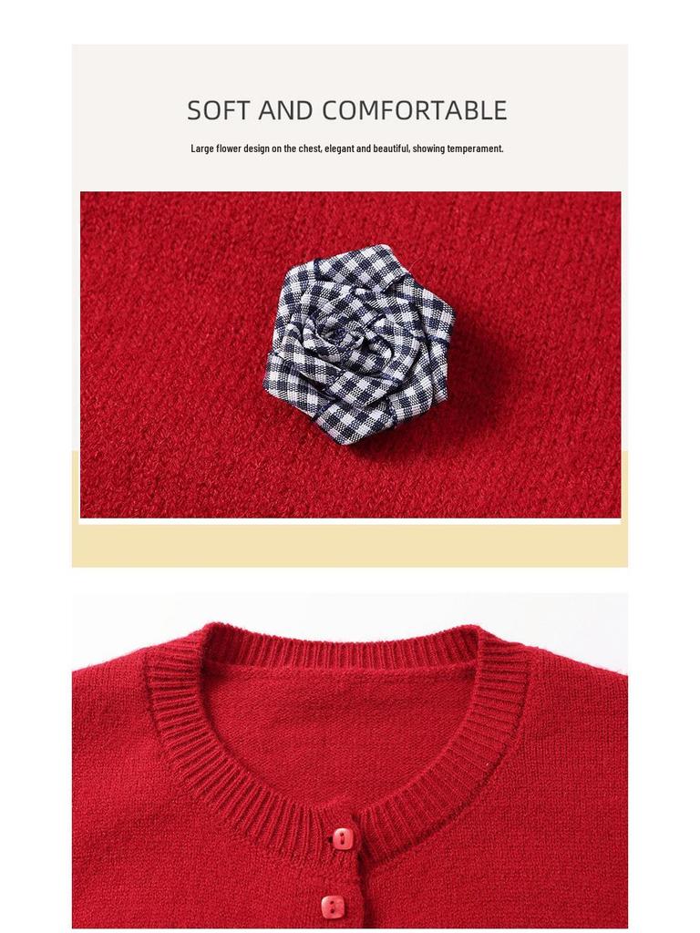 Herbst 2025 Damen Strickjacke: Schmale Passform, Zweiteiliger Spleiß-Look