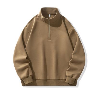 Men's Autumn Solid Color Versatile Loose Trendy Brand Stand-up Collar Casual Men's Sweater Sweatshirt