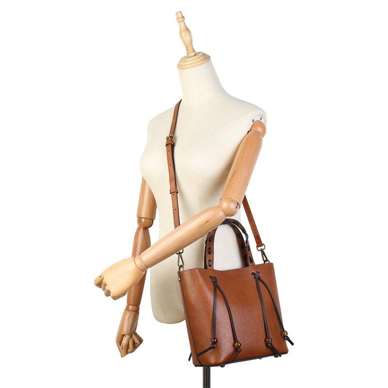 Genuine Leather Women Handbags Vintage Design Ladies Shoulder Crossbody Bags Fashion Purse Phone Packs