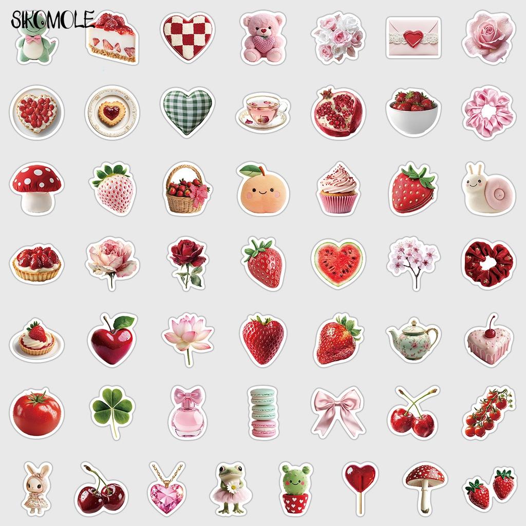 10 30 50Pcs Cute Ins Strawberry Sweet Dessert Stickers Aesthetic Decal For Skateboard Suitcase Craft Supplies Graffiti Sticker