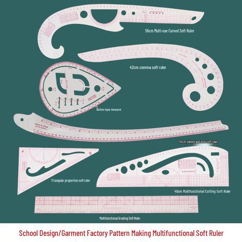 Elastyczna wielofunkcyjna linijka do stopniowania do projektowania odzieży i tworzenia wykrojów