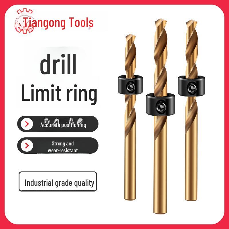 Tiangong Drill Bit Depth Setting Ring and Positioning Device for Woodworking