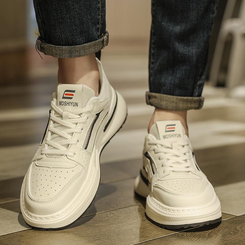 Trendy brand men's shoes, advanced sense, original design, casual sports, small white shoes, light and breathable mesh thick-soled Korean board shoes