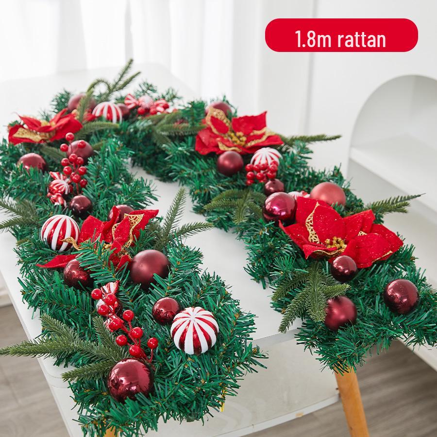 Enchanted Snowy Christmas Rattan Wreath for Window and Mall Displays