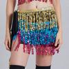 Sequin Tassel Fringe Skirt Belly Dance Costume Hip Scarf Wrap Shimmering And Elegant