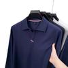 2026 Spring/Autumn Men's Long-Sleeve POLO with Scissor Collar - Light Luxury Embroidered Shirt.