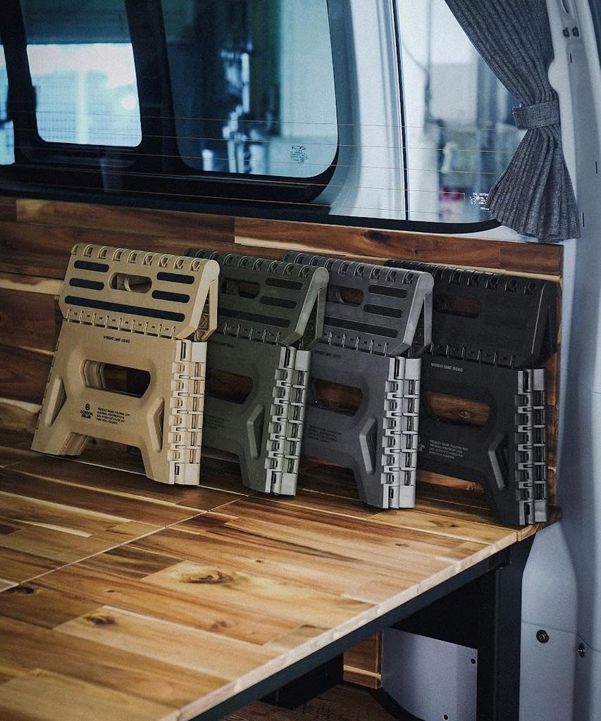 GORDON MILLER Folding Step Low, Folding Step Stool, Car Wash Platform, Outdoor Camping, Dark Gray