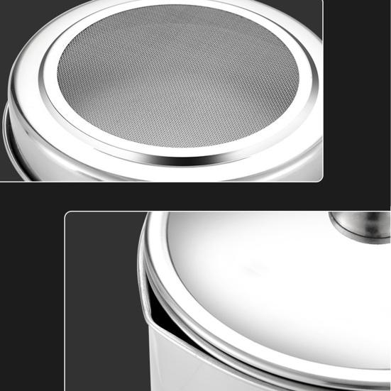 Stainless Steel Oil Can Container with Fine Filter Frying Oil Saver for Straining And Storing Cooking Oil Reuse 1.4L Capacity Rust-Proof Kitchen Oil
