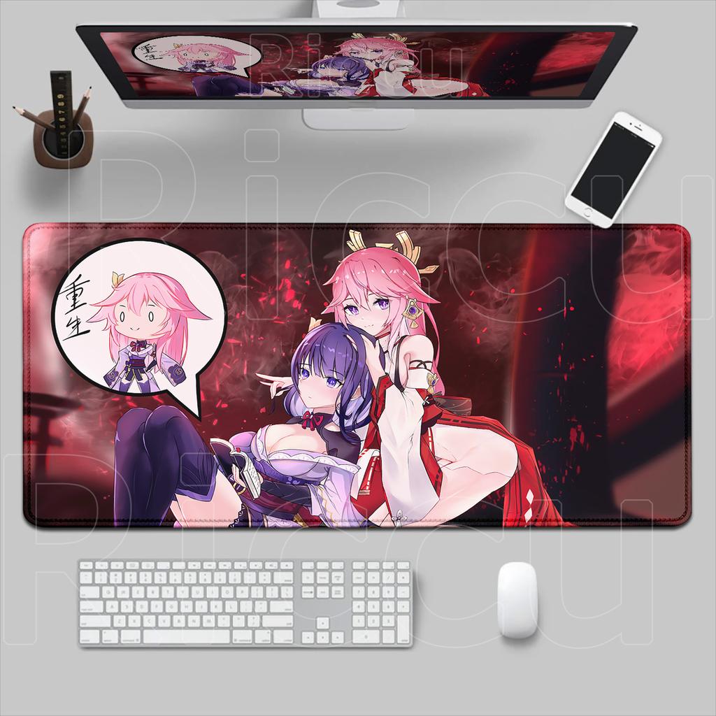 New Pretty Raiden Shogun Mouse Pads Gaming Accessories MousePad PC Genshin Impact Desk Mat Laptop Kawaii Abime Girl Keyboard Mat