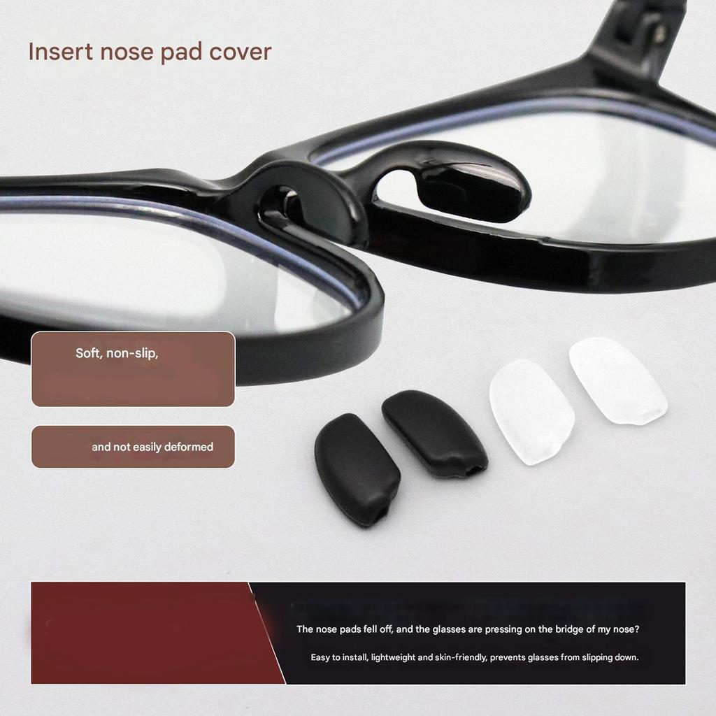 Black Thick Silicone Nose Pad for Glasses and Sunglasses 10 Pairs Anti Slip Cushions