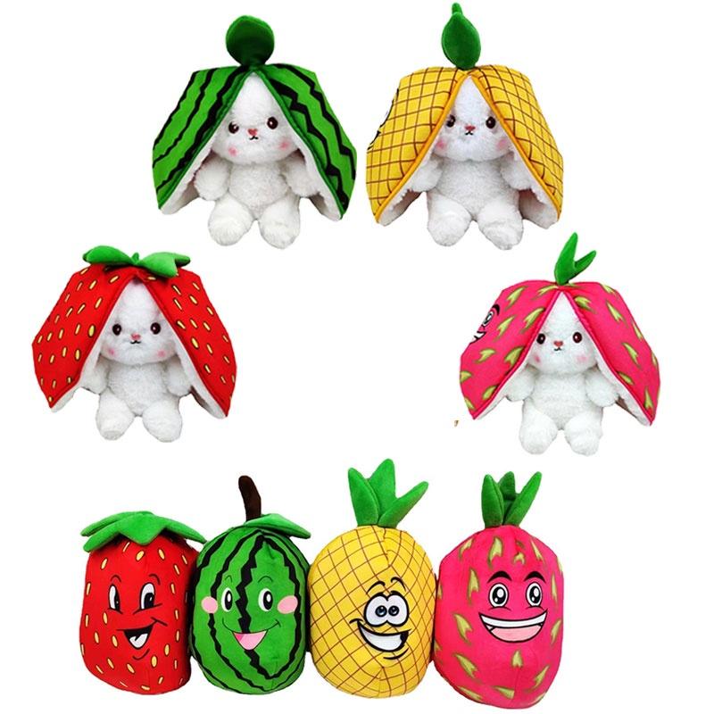 Cute Strawberry Bunny Plush Toy Soft And Fluffy Stuffed Animal For Kids And Girls