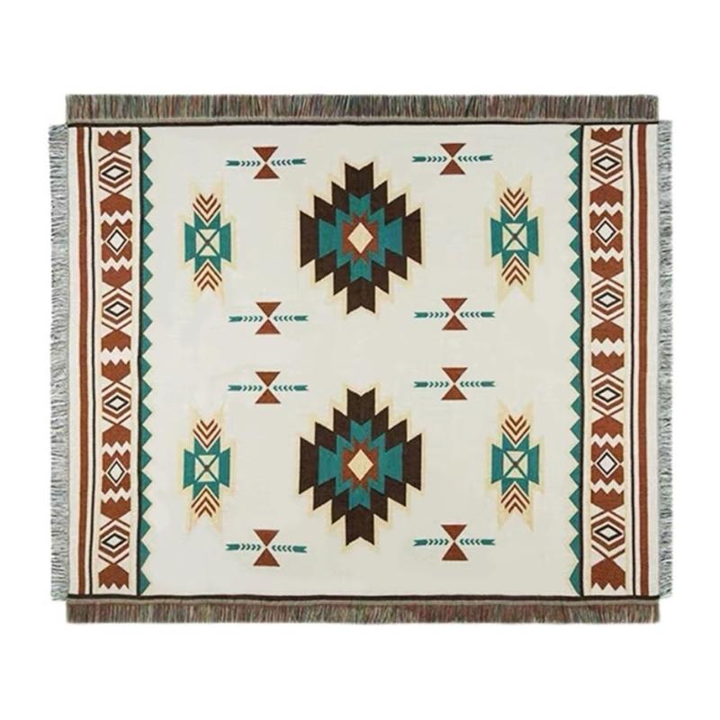 

Beach Picnics Mat Outdoor Campings Tassels Blanket Ethnic Bohemian Striped Blanket for Sofa Travel Rugs Christmas Gift L size