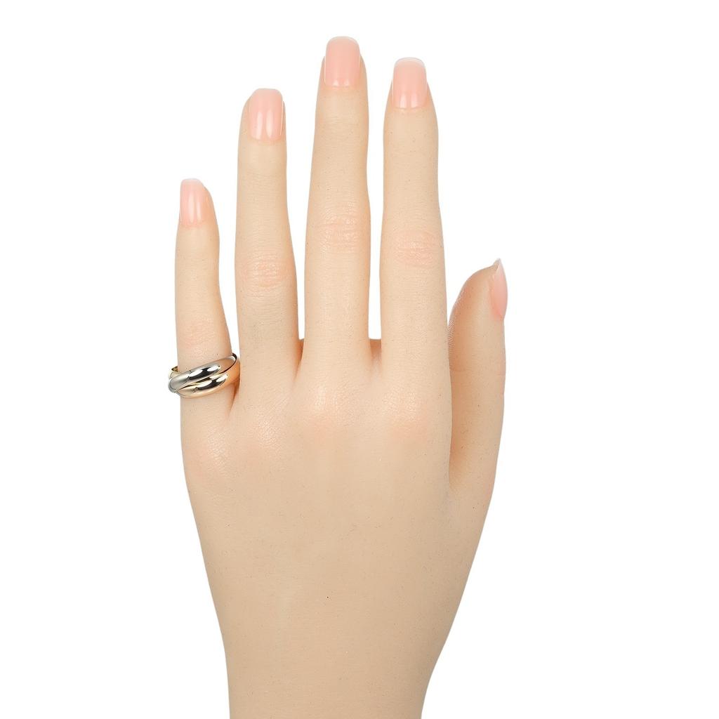 Cartier Trinity Ring 0.1" Band K18 Gold (YGxPGxWG) #4.9(US Size) 7.45g Women Used
