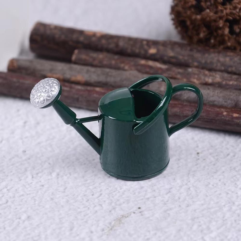 Simulated 1/12 Dollhouse Miniature Watering Can Metal Watering Can Ornament  Potted Plant Scenery
