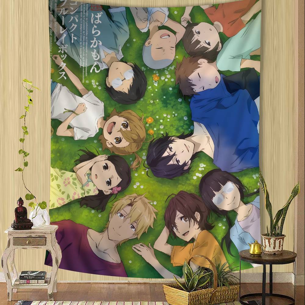 Japanese Anime Barakamon Wall Tapestry Hanging Tarot Hippie Wall Rugs Dorm Wall Hanging Sheets